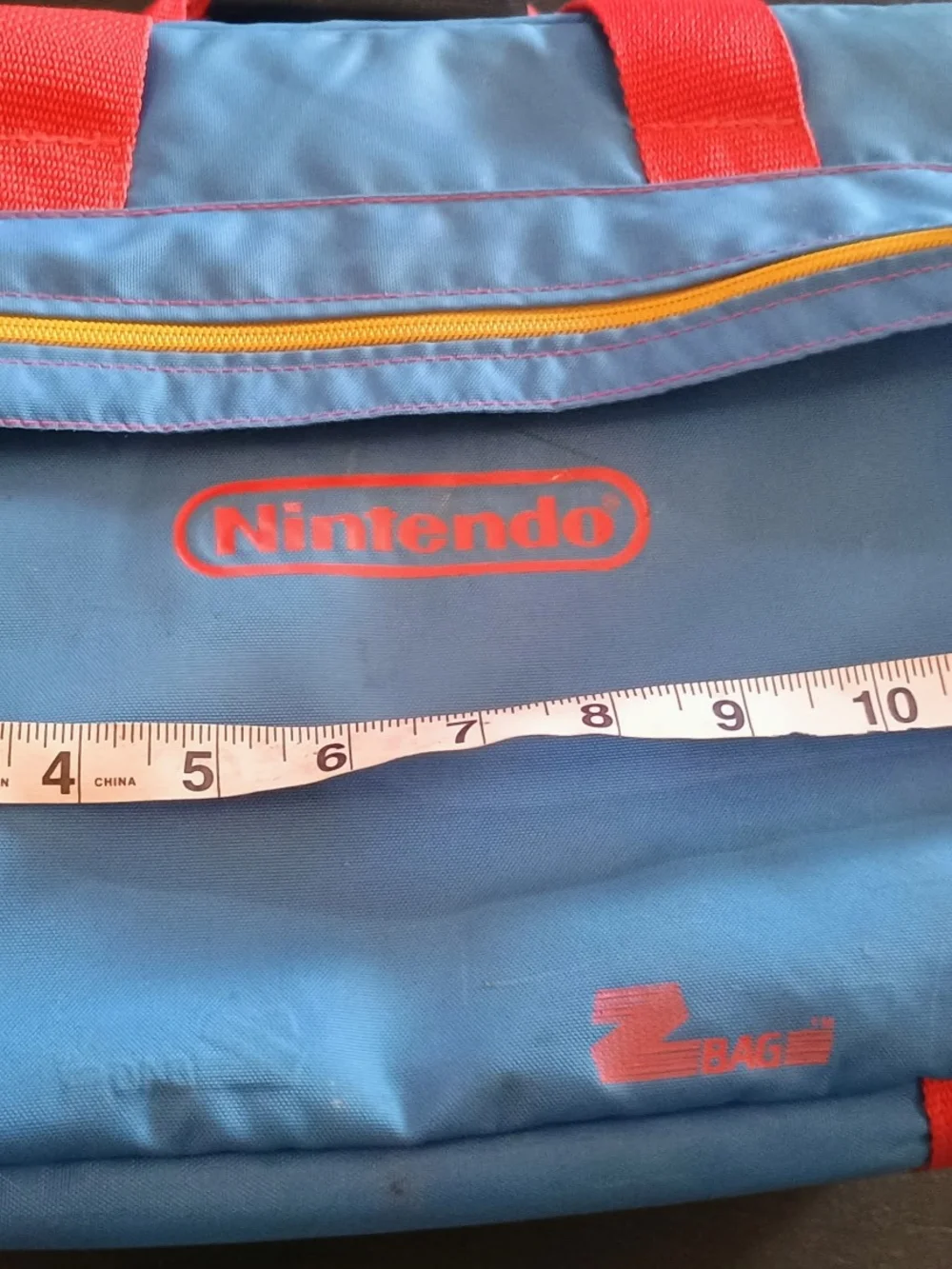 Vintage Nintendo Blue and Red Travel Case - Portable Gaming Bag